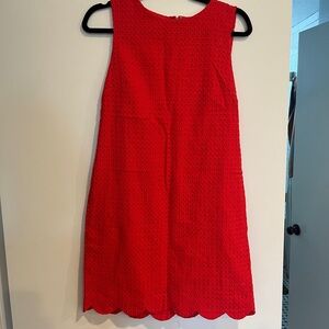 Cynthia Rowley Red Sleeveless Eyelet Shift Dress